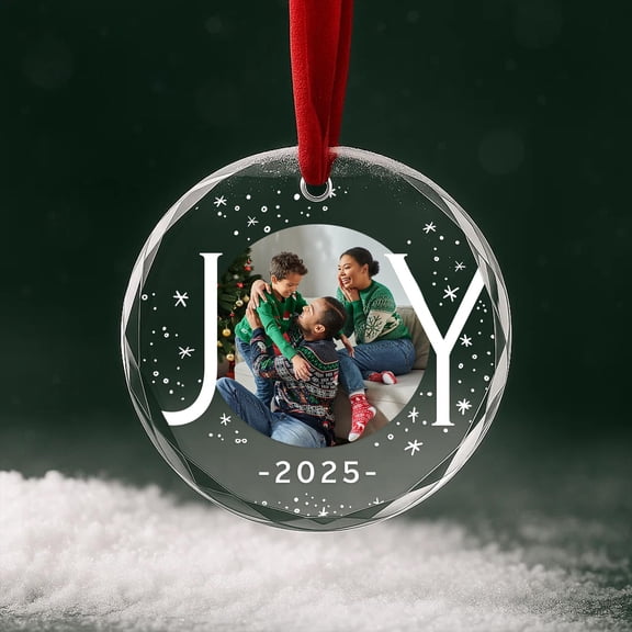 Experience Pure Christmas JOY! Personalized Family Photo Ornament Custom Holiday Keepsake Capture Your Priceless Memories!