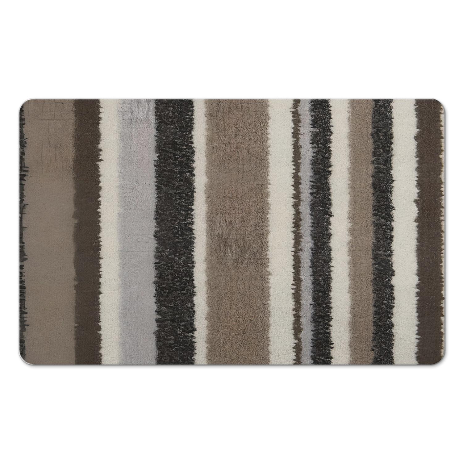 Experience Softness with 20x32in Striped Microfiber Bathroom Rugs - Extra Thick, Highly Absorbent Bath Mat, Anti-Slip, Machine Washable Perfect for Bathroom, Tub, and Shower