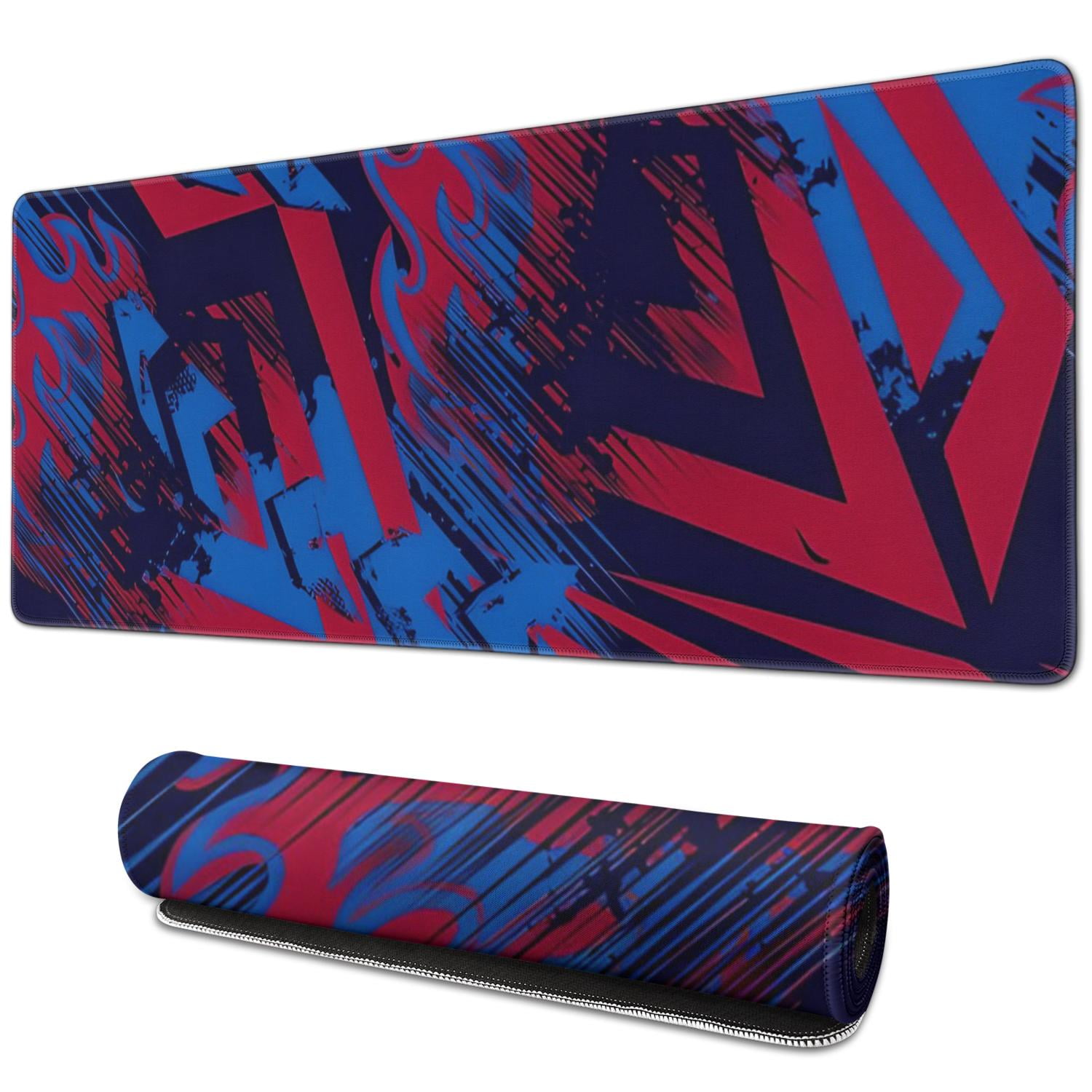 Experience Superior Gaming with Large 31.5x11.8 inch Black Red Mouse Pad - Non-Slip Base, Stitched Edge Keyboard Mat for Home Office Work