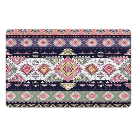 Experience Supreme Comfort with our 20x32in Tribal Style Bath Rug Runner - Non-Slip, Luxury Microfiber, Machine Washable Bathroom Rugs for Tub and Shower. Upgrade Your Bathroom Today!