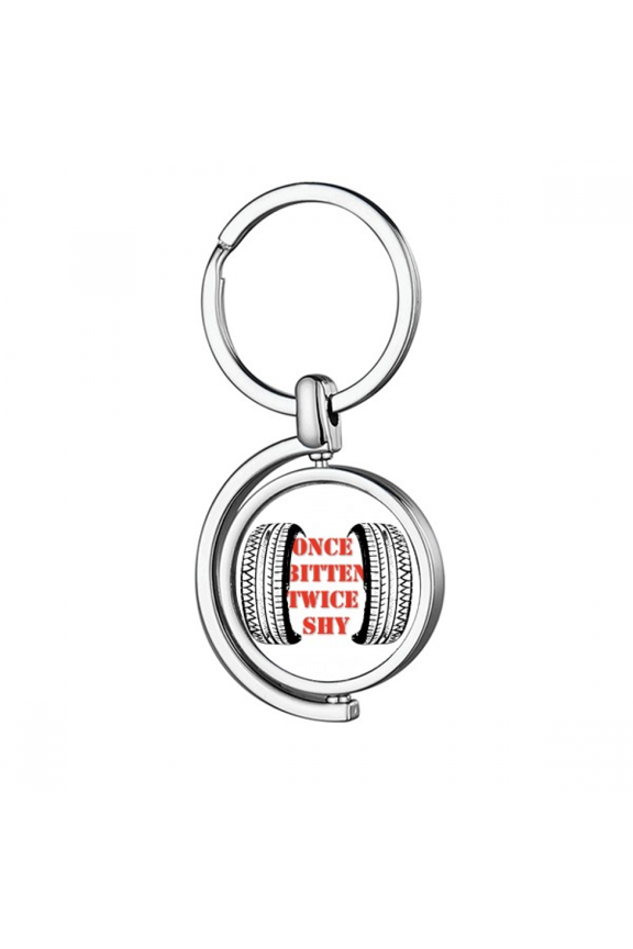 Experience Tire Imprinting Proverbs Rotating Keychain Metal Keyring Holder