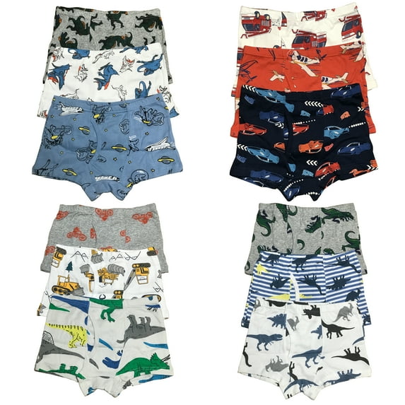 Experience Unmatched Style and Comfort with B&Q 12-Pack of Toddler Boys Cotton Boxer Briefs | Sizes 4T, 5T, 6T, 7T, and 8T | Stylish, Comfortable, and Durable Essentials