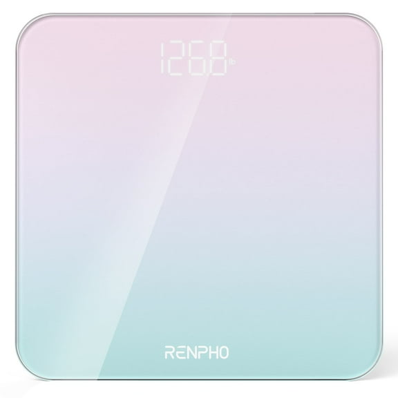 RENPHO Digital Body Weight Scale Experience the Stunning Gradient Pink-Green, Precise & Stylish