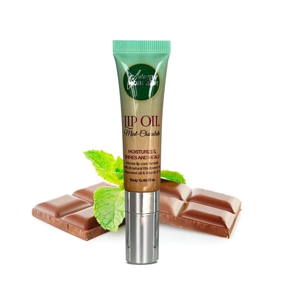 Experience the must-have lip oil! Lip Oil made with Black seed, Grapeseed and Vitamin E Oils Juicy By Mon Cheri (Mint Chocolate)