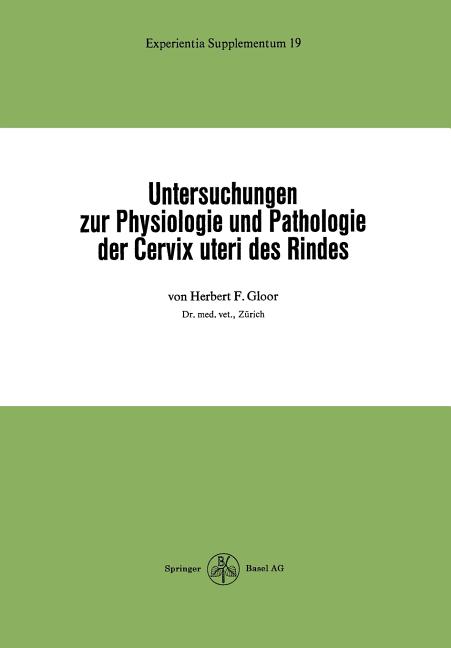 Experientia Supplementum: Untersuchungen Zur Physiologie Und Pathologie