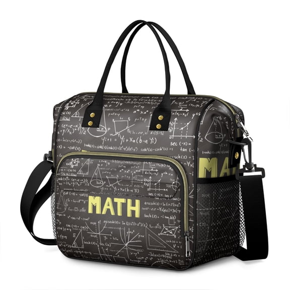 Experiment Inspired Large Insulated Lunch Bag – Leakproof Dual Compartment Cooler Tote Adjustable Strap Multi pocket Organizer for Work and Study
