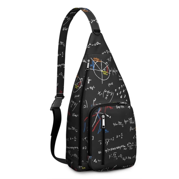 Experiment Ready Sling Bag - Laboratory-Themed Waterproof Shoulder Pack with Scientific Formula Design, Durable Crossbody Chest Bag