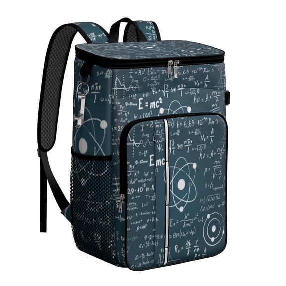 Experiment Science Rules Cooler Backpack, Insulated Leakproof Lunch Bag with Scientific Formula Print for Biology Lovers and Laboratory Enthusiasts