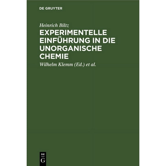Experimentelle Einführung in Die Unorganische Chemie, (Hardcover)