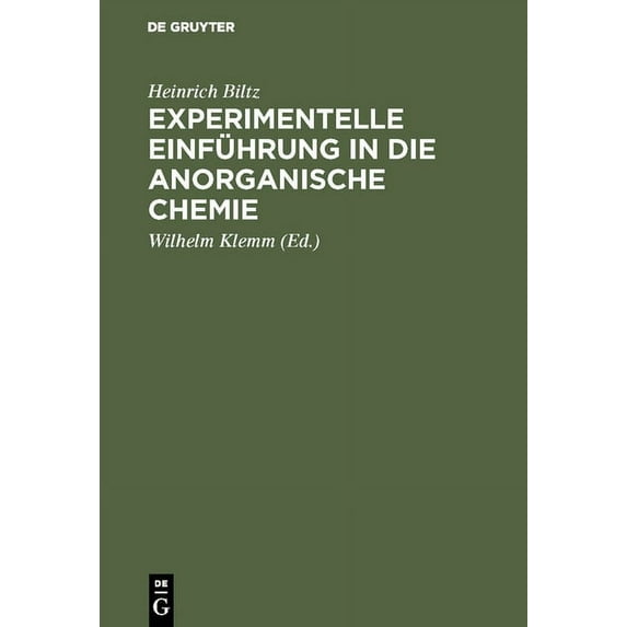 Experimentelle Einführung in die anorganische Chemie, (Hardcover)