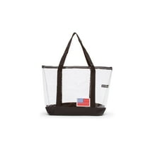 Expersion Clear American Flag Tote Bag, Stadium-Approved, Unisex Transparent Handbag (Black)