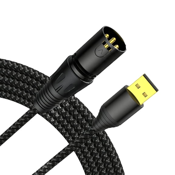 Expert 1.5m USB XL.R Processor Cable Gold Veneered Couplings Polyamide Plaited Coat For Broadcast Equipment DAD Structure
