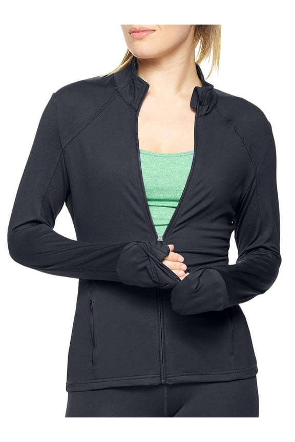 Women's Airstretch Full Zip Training Jacket, Black, Medium