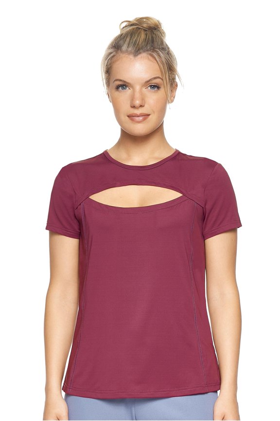 Women's Airstretch Lite Crescent Tee T-Shirt, Eggplant, XL