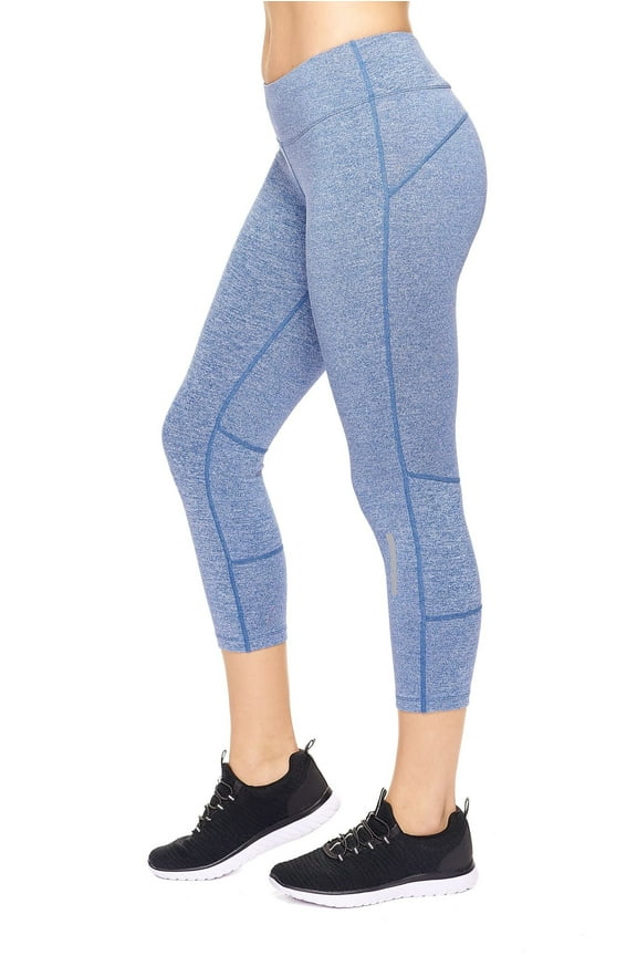 Women's Airstretch Mid-Rise Capri Leggings, Heather Royal Blue, XXL