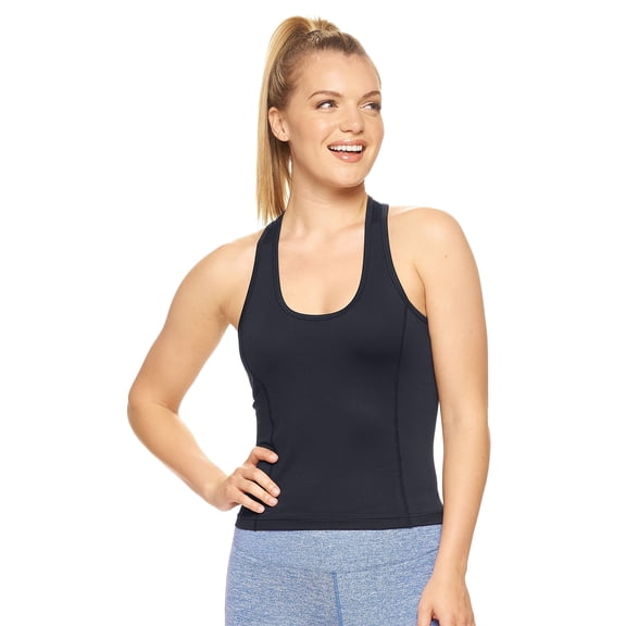 Expert Brand Women's Airstretchâ„¢ Racerback Cropped Tank Top, Black, XXL