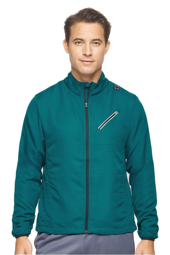 Men's Athletic Performance Running Jacket, Emerald, Large