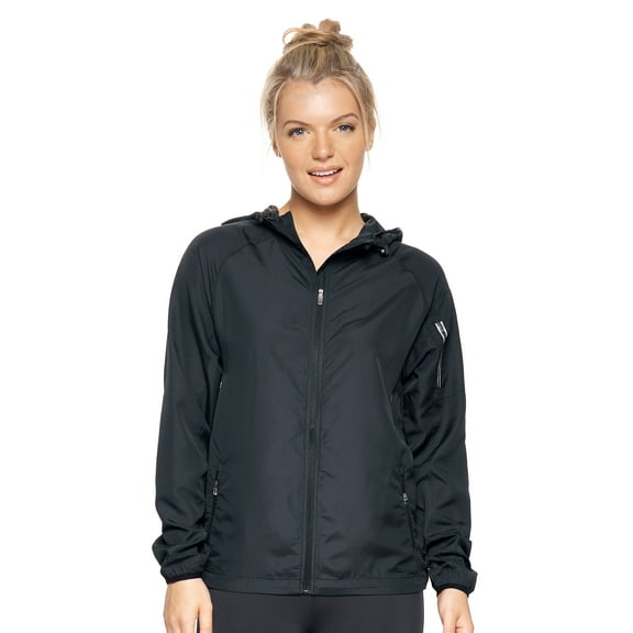 Expert Brand Women's Athletic Performance Running Jacket, Black, Small