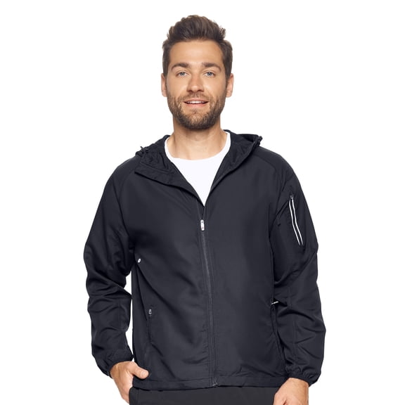 Expert Brand Men's Athletic Performance Windbreaker Jacket, Black, XL