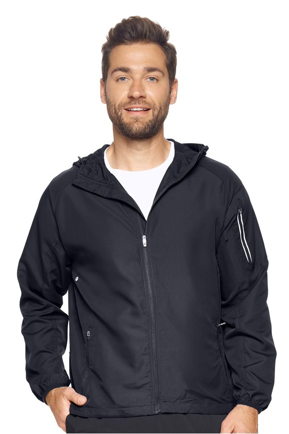 Men's Athletic Performance Windbreaker Jacket, Black, Small