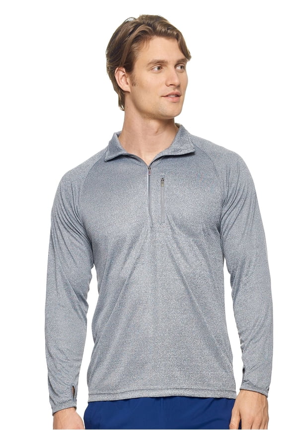 Men's Drimax Dri Fit Athletic Half Zipper Training Jacket, Heather Charcoal, XS