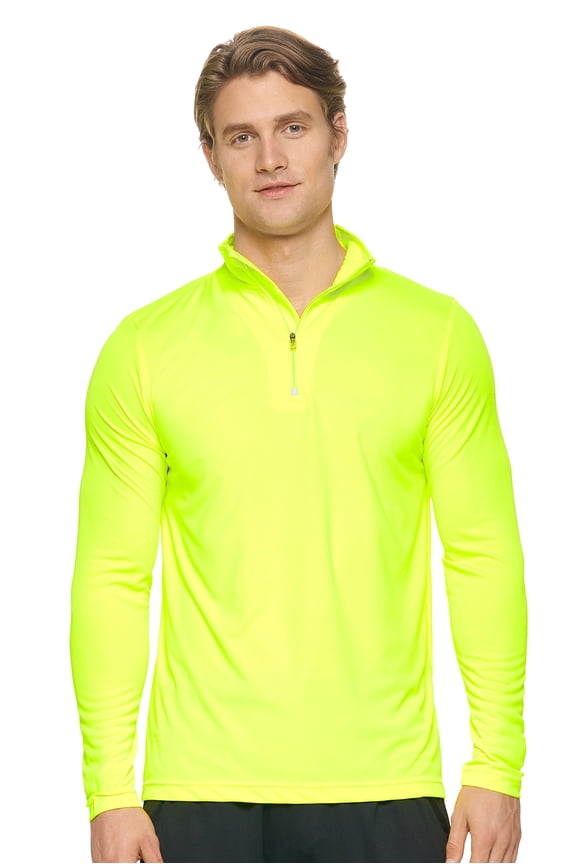 Men's Drimax Dri Fit Athletic Quarter Zipper Training Jacket, Safety Yellow, XXL