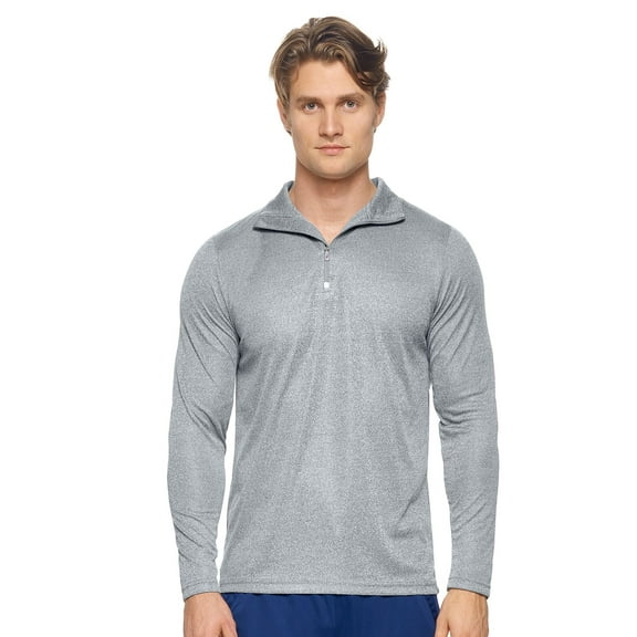 Expert Brand Men's Drimax Dri Fit Athletic Quarter Zipper Training Jacket, Heather Charcoal, Small