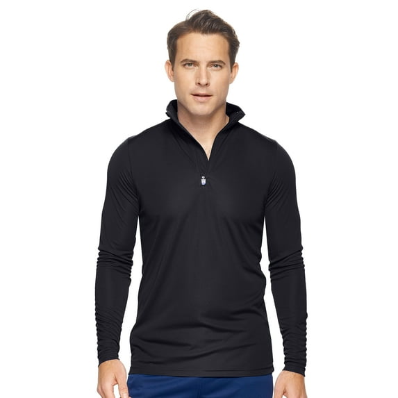 Expert Brand Men's Drimax Dri Fit Athletic Quarter Zipper Training Jacket, Black, 4XL
