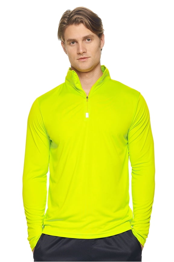 Men's Drimax Dri Fit Athletic Quarter Zipper Training Jacket, Key Lime Green, Small