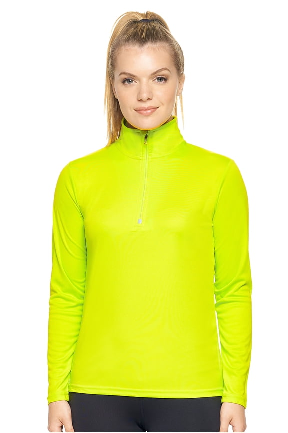 Women's Drimax Dri Fit Athletic Quarter Zipper Training Jacket, Key Lime Green, Small