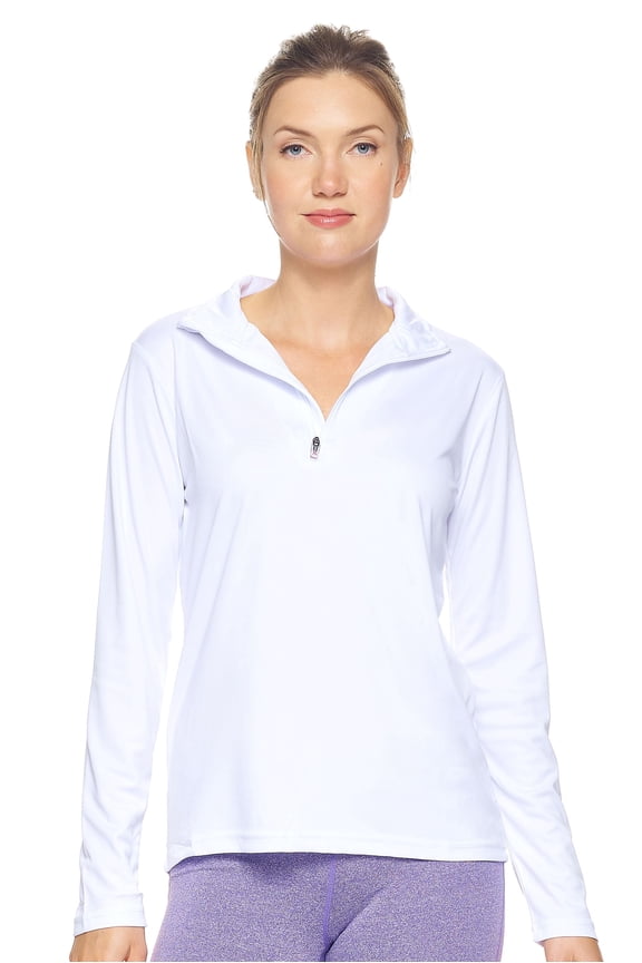 Women's Drimax Dri Fit Athletic Quarter Zipper Training Jacket, White, Large