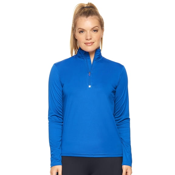 Expert Brand Women's Drimax Dri Fit Athletic Quarter Zipper Training Jacket, Royal Blue, XXL