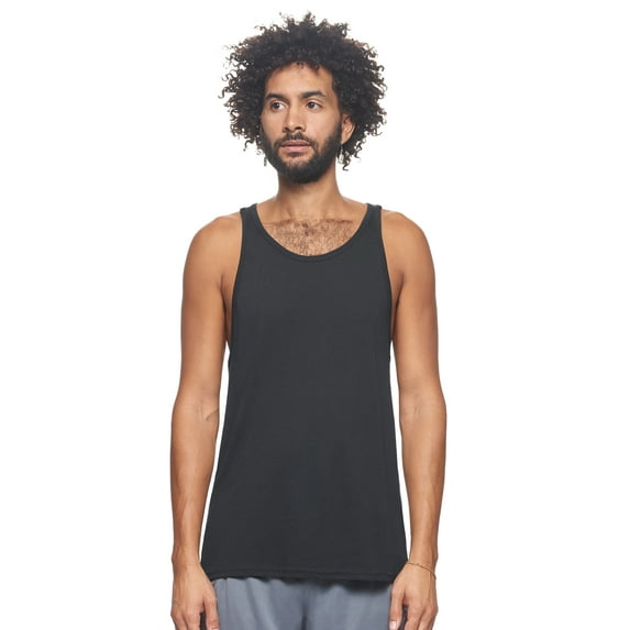 Expert Brand USA-Made Men's MoCA Cotton Blend Sleeveless Muscle Shirt, Black, Small