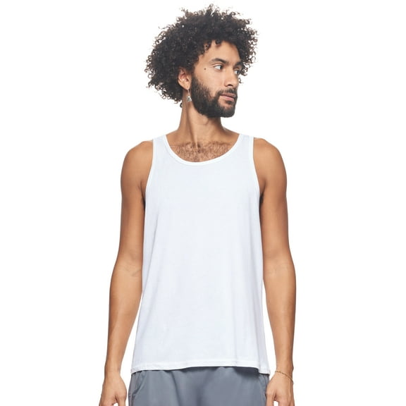 Expert Brand USA-Made Men's MoCA Cotton Blend Sleeveless Muscle Shirt, White, 2XL