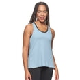 thumbnail image 1 of Expert Brand USA-Made Women's MoCA Cotton Blend Racerback Tank Top, Dusty Blue, Small, 1 of 5