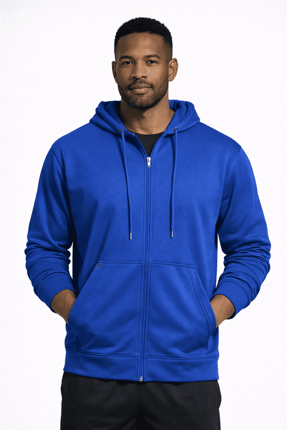 Men's Full Zip Hoodie Pullover Sweater, Royal Blue, XL