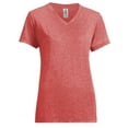 thumbnail image 1 of Expert Brand Women's Heather Natural Feel V-Neck T-Shirt, Heather Red, XL, 1 of 4