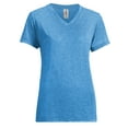 thumbnail image 1 of Expert Brand Women's Heather Natural Feel V-Neck T-Shirt, Heather Royal Blue, Medium, 1 of 4