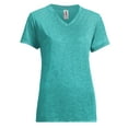 thumbnail image 1 of Expert Brand Women's Heather Natural Feel V-Neck T-Shirt, Heather Kelly Green, XXL, 1 of 4