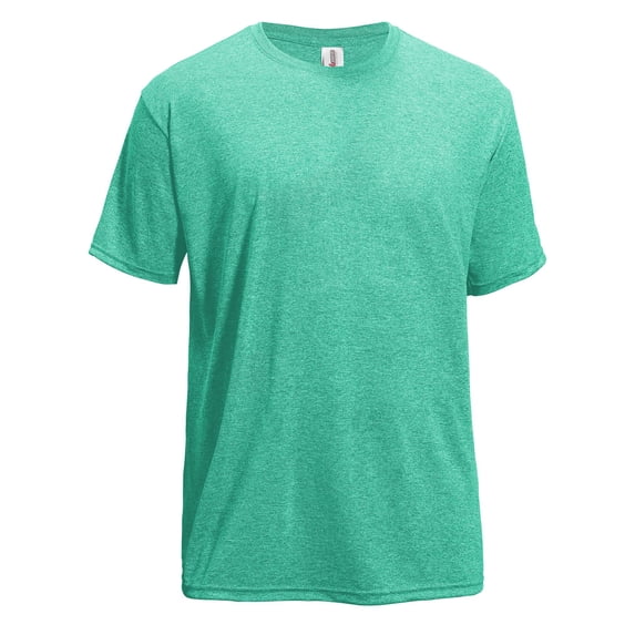 Expert Brand Men's Heather Performance Crewneck T-Shirt, Heather Kelly Green, XL
