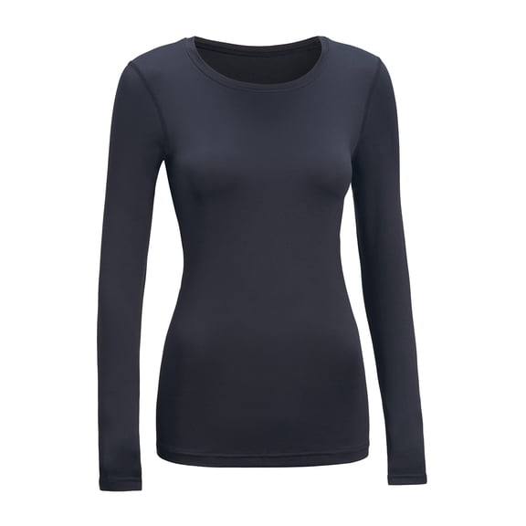 Expert Brand Women's Airstretch™ Long Sleeve Base Layer Shirt, Black, 2XL