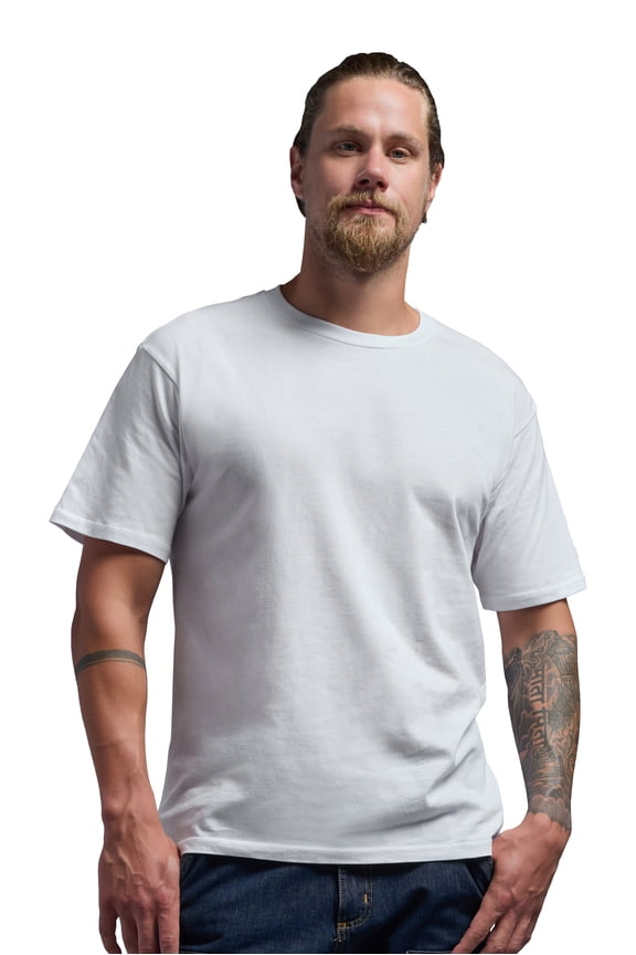 Men's Americana 100% Cotton Crew Neck T-Shirt, White, Medium