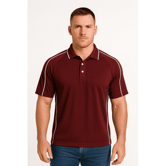 Expert Brand Men's Oxymesh™ Dry Fit Athletic Malibu Polo Shirt, Cardinal, XL