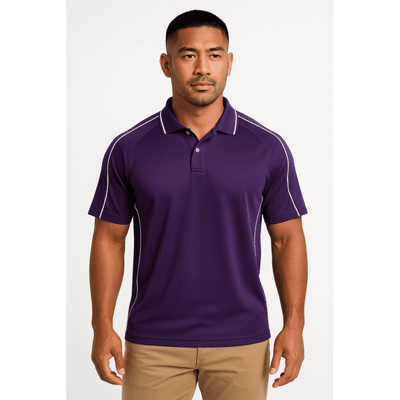 Expert Brand Men's Oxymesh™ Dry Fit Athletic Malibu Polo Shirt, Dark Purple, Medium