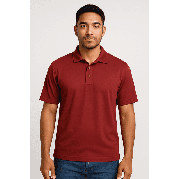 Expert Brand Men's Oxymesh™ Dry Fit Athletic Polo Shirt, Cardinal, Large