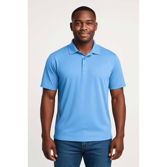Expert Brand Men's Oxymesh™ Dry Fit Athletic Polo Shirt, Carolina Blue, XL