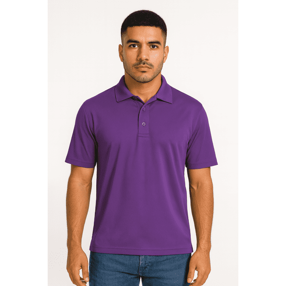 Expert Brand Men's Oxymesh™ Dry Fit Athletic Polo Shirt, Dark Purple, Small