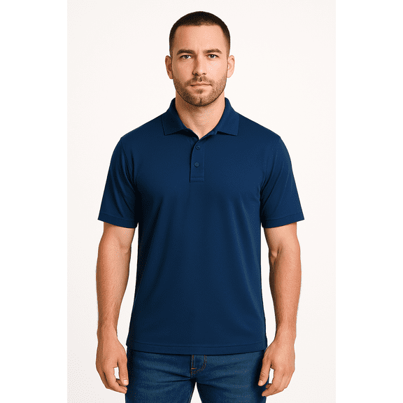 Expert Brand Men's Oxymesh™ Dry Fit Athletic Polo Shirt, Navy, XL