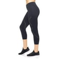 thumbnail image 1 of Expert Brand Women's Mid-Rise Diamond Laser Cut Capri Leggings, Black, XL, 1 of 8