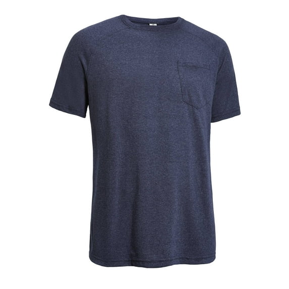 Expert Brand USA-Made Men's Athletic Heather Crewneck T-Shirt, Dark Heather Navy, 3XL